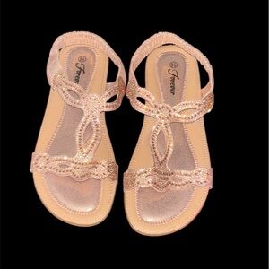 Forever Glittering Gold Sandals
